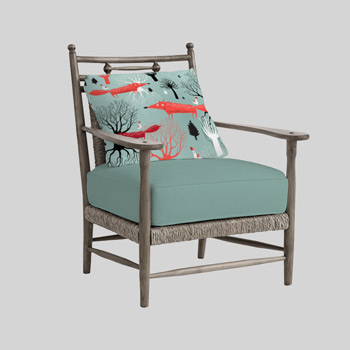 armchair printed with foxes pattern